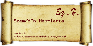 Szemán Henrietta névjegykártya